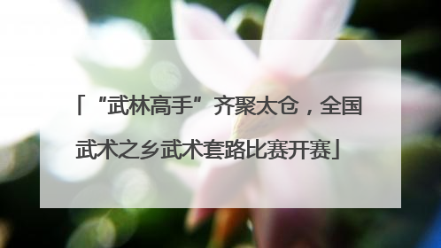 “武林高手”齐聚太仓，全国武术之乡武术套路比赛开赛