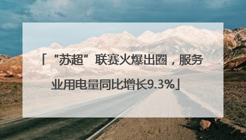 “苏超”联赛火爆出圈，服务业用电量同比增长9.3%