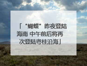“蝴蝶”昨夜登陆海南 中午前后将再次登陆粤桂沿海