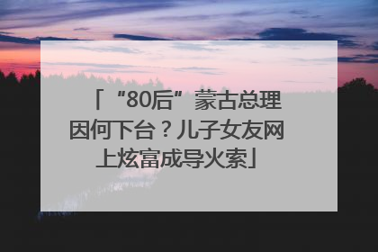 “80后”蒙古总理因何下台？儿子女友网上炫富成导火索