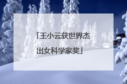 王小云获世界杰出女科学家奖