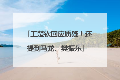 王楚钦回应质疑！还提到马龙、樊振东