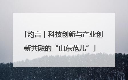 灼言｜科技创新与产业创新共融的“山东范儿”
