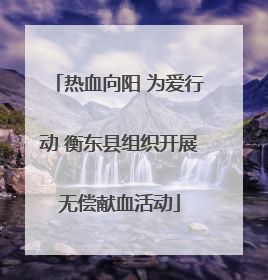 热血向阳 为爱行动 衡东县组织开展无偿献血活动