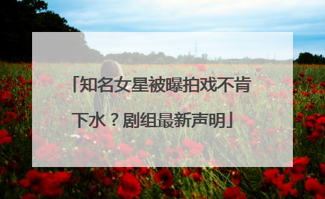 知名女星被曝拍戏不肯下水？剧组最新声明
