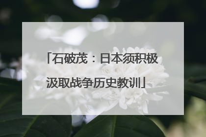 石破茂：日本须积极汲取战争历史教训
