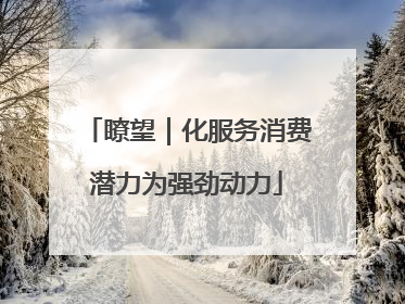 瞭望｜化服务消费潜力为强劲动力