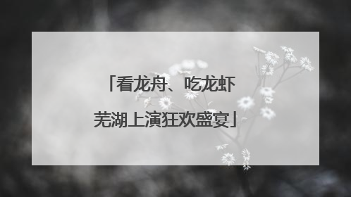 看龙舟、吃龙虾 芜湖上演狂欢盛宴