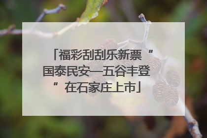 福彩刮刮乐新票“国泰民安—五谷丰登”在石家庄上市