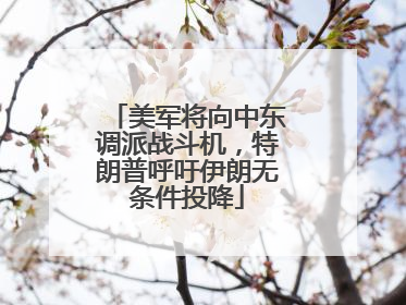 美军将向中东调派战斗机，特朗普呼吁伊朗无条件投降