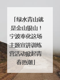 绿水青山就是金山银山！宁波奉化这场主题宣讲训练营活动掀起青春热潮