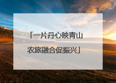 一片丹心映青山 农旅融合促振兴