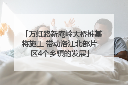 万虹路新庵岭大桥桩基将施工 带动洛江北部片区4个乡镇的发展