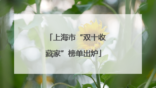 上海市“双十收藏家”榜单出炉