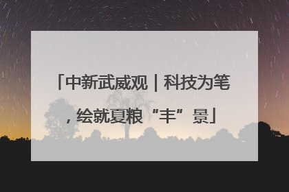 中新武威观｜科技为笔，绘就夏粮“丰”景
