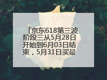 京东618第三波阶段三从5月28日开始到6月03日结束，5月31日买最便宜划算