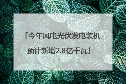 今年风电光伏发电装机预计新增2.8亿千瓦