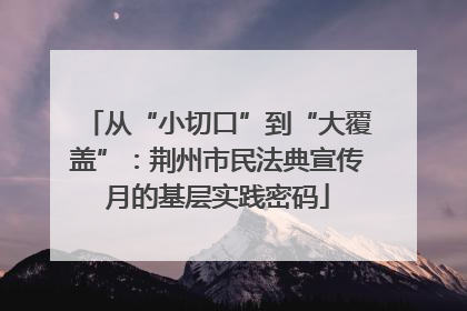 从“小切口”到“大覆盖”：荆州市民法典宣传月的基层实践密码