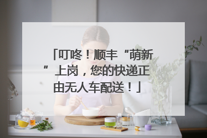 叮咚！顺丰“萌新”上岗，您的快递正由无人车配送！