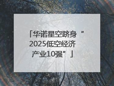 华诺星空跻身“2025低空经济产业10强”