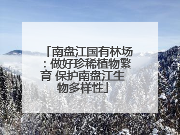 南盘江国有林场：做好珍稀植物繁育 保护南盘江生物多样性