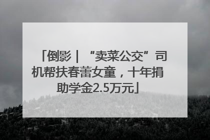 倒影｜“卖菜公交”司机帮扶春蕾女童，十年捐助学金2.5万元
