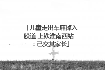 儿童走出车厢掉入股道 上铁淮南西站：已交其家长
