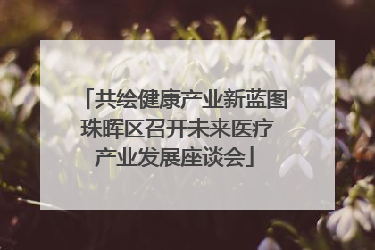 共绘健康产业新蓝图 珠晖区召开未来医疗产业发展座谈会