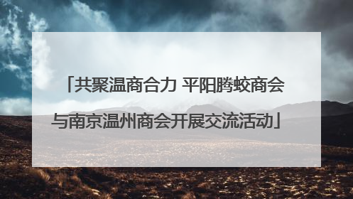 共聚温商合力 平阳腾蛟商会与南京温州商会开展交流活动
