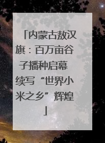 内蒙古敖汉旗：百万亩谷子播种启幕 续写“世界小米之乡”辉煌