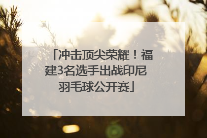 冲击顶尖荣耀！福建3名选手出战印尼羽毛球公开赛