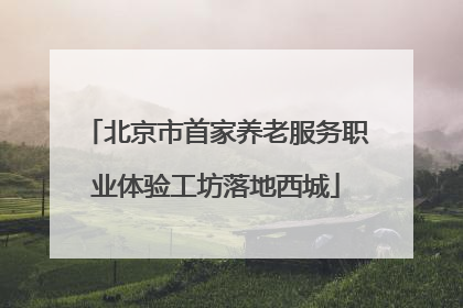 北京市首家养老服务职业体验工坊落地西城