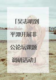 吴志明到平潭开展非公论坛课题调研活动