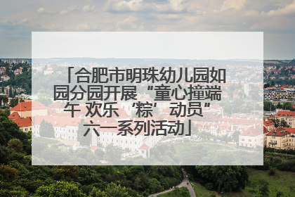 合肥市明珠幼儿园如园分园开展“童心撞端午 欢乐‘粽’动员”六一系列活动