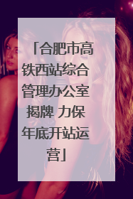 合肥市高铁西站综合管理办公室揭牌 力保年底开站运营