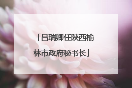 吕瑞卿任陕西榆林市政府秘书长