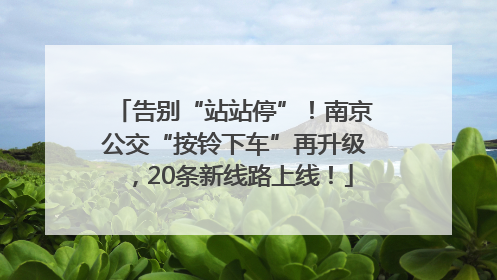 告别“站站停”！南京公交“按铃下车”再升级，20条新线路上线！