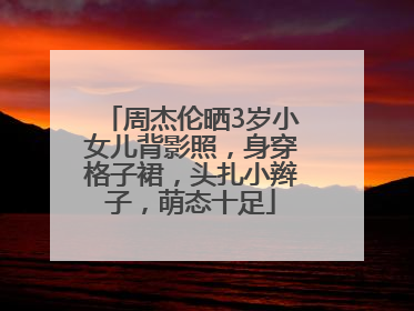 周杰伦晒3岁小女儿背影照，身穿格子裙，头扎小辫子，萌态十足