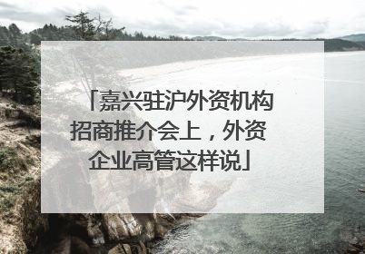 嘉兴驻沪外资机构招商推介会上，外资企业高管这样说