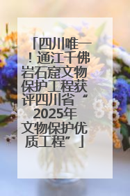 四川唯一！通江千佛岩石窟文物保护工程获评四川省“2025年文物保护优质工程”