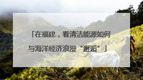 在福建，看清洁能源如何与海洋经济浪漫“邂逅”