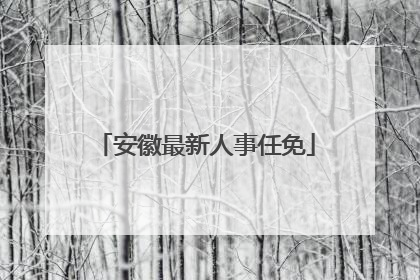 安徽最新人事任免