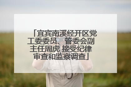 宜宾南溪经开区党工委委员、管委会副主任周虎 接受纪律审查和监察调查