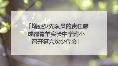 增强少先队员的责任感 成都青羊实验中学附小召开第六次少代会