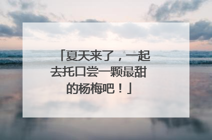 夏天来了，一起去托口尝一颗最甜的杨梅吧！