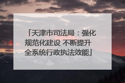天津市司法局：强化规范化建设 不断提升全系统行政执法效能