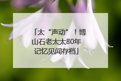 太“声动”！博山石老太太80年记忆见闻存档