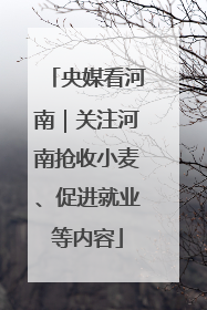 央媒看河南｜关注河南抢收小麦、促进就业等内容