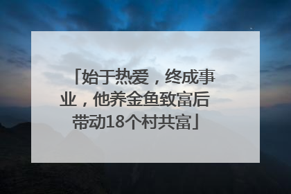 始于热爱，终成事业，他养金鱼致富后带动18个村共富