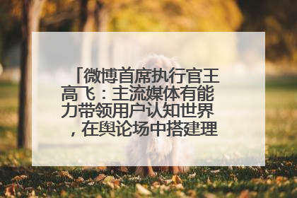 微博首席执行官王高飞：主流媒体有能力带领用户认知世界，在舆论场中搭建理性的讨论空间
